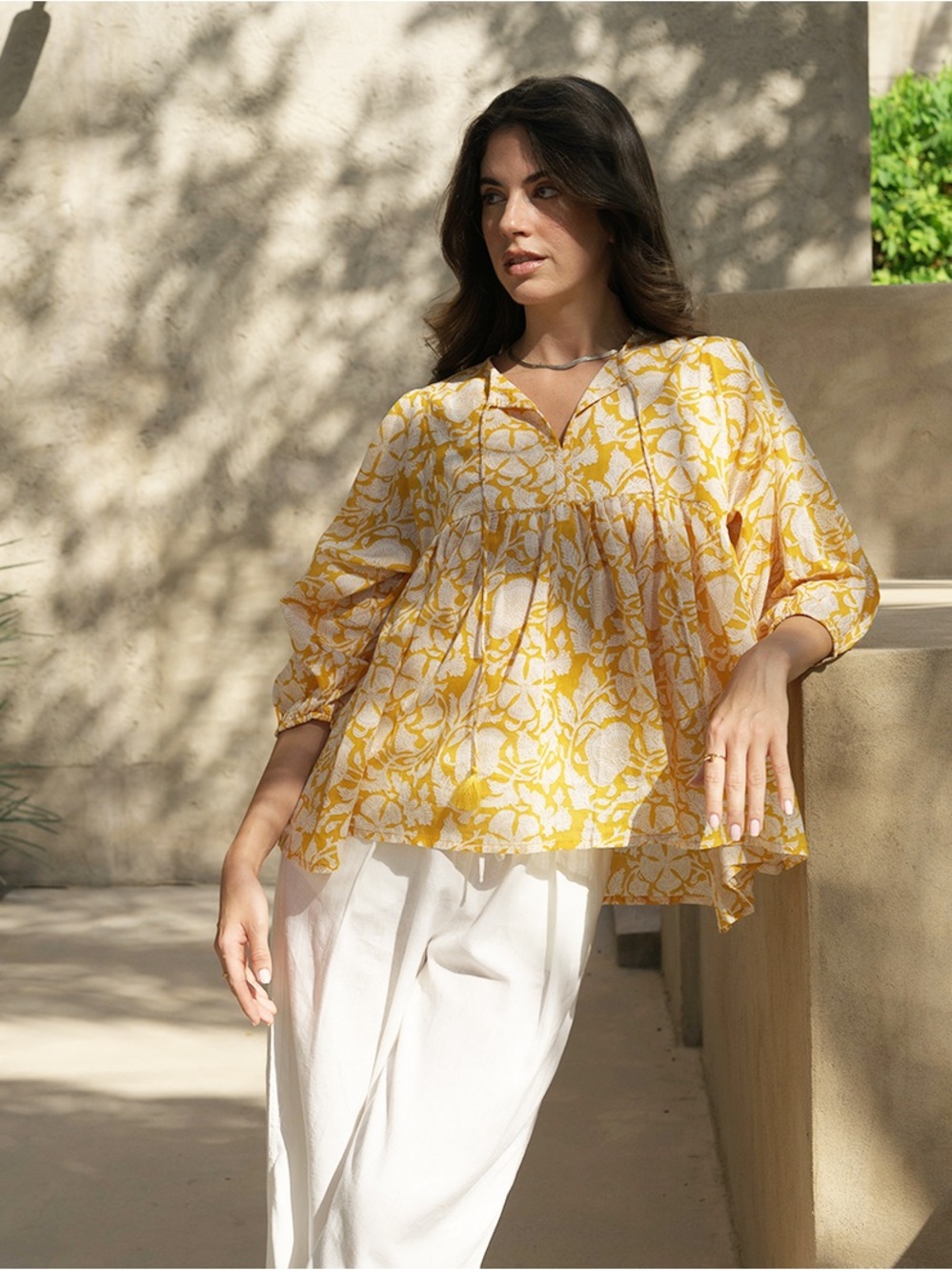 House Of Sundar Meera Blouse in Golden Bloom XXL NWOT